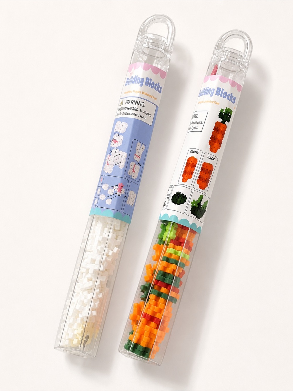 Building Blocks Tube Set - White & Multicolor